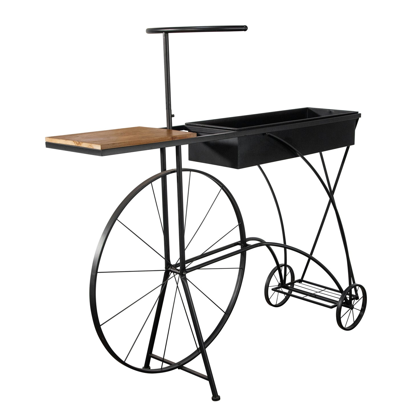 Metal/wood, Bike Planter, Brown/black