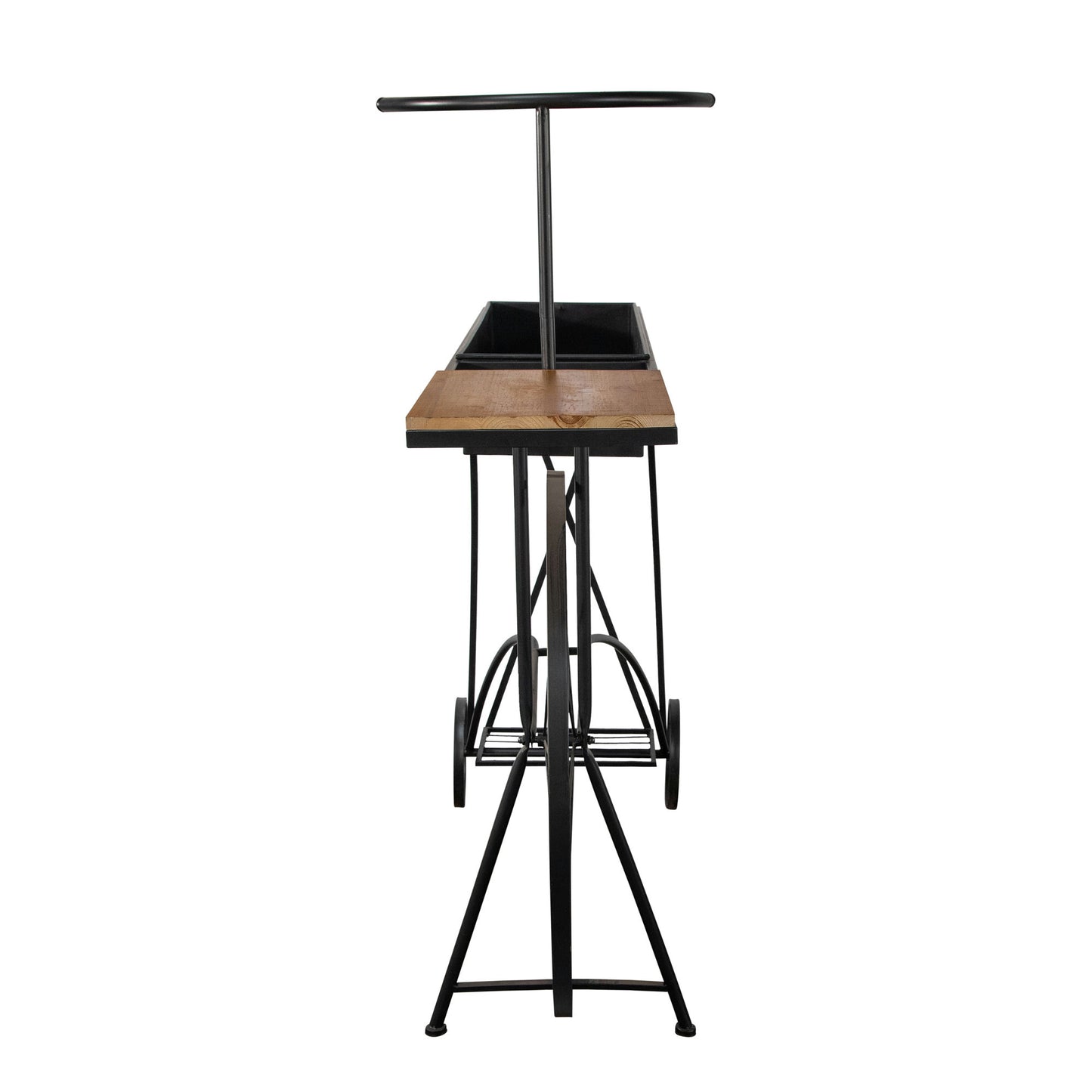 Metal/wood, Bike Planter, Brown/black
