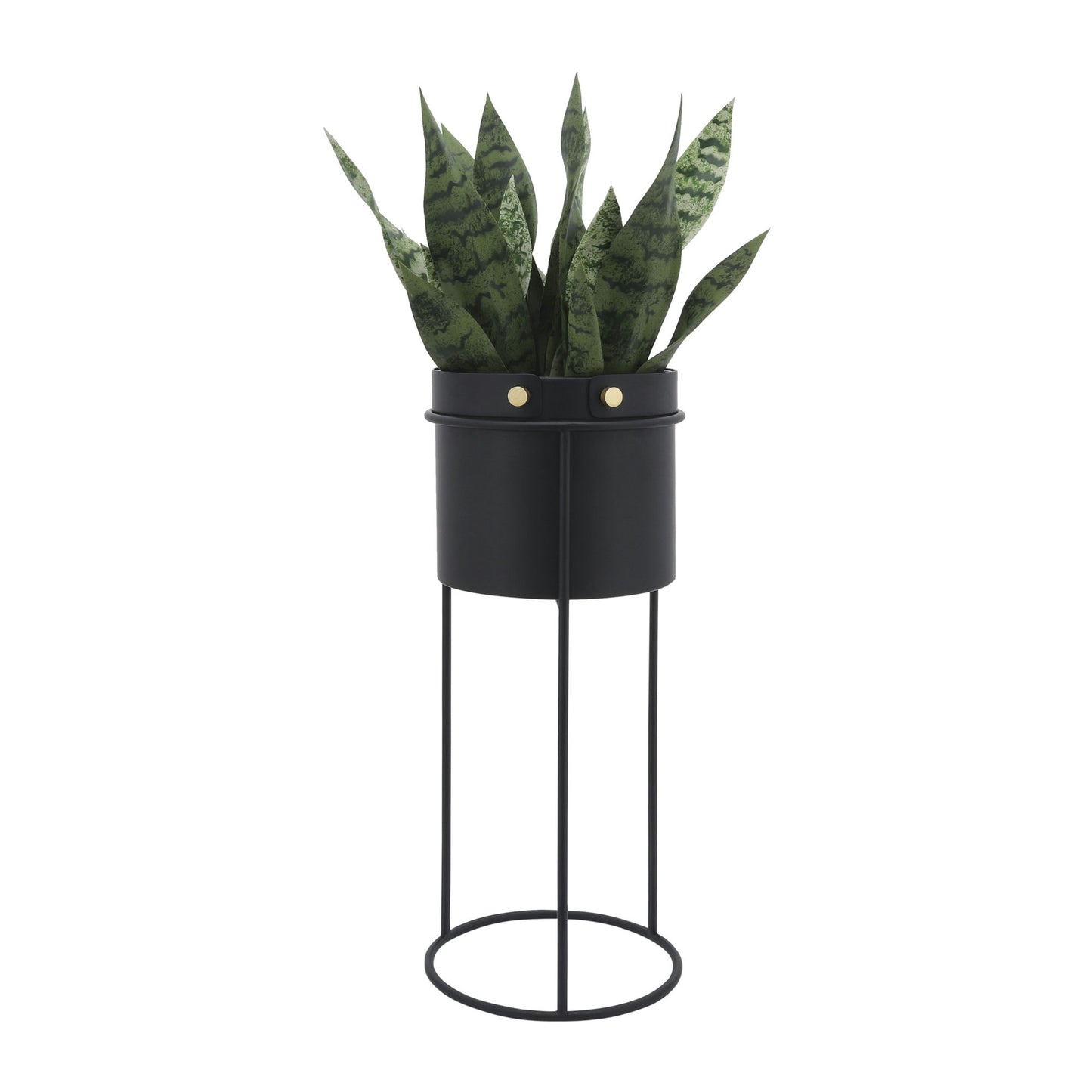 Metal, S/2 20/24"h Round Planters, Black