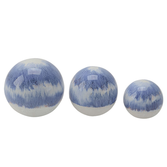 Cer, S/3 Tie-dye Orbs, 4/5/6" Blue
