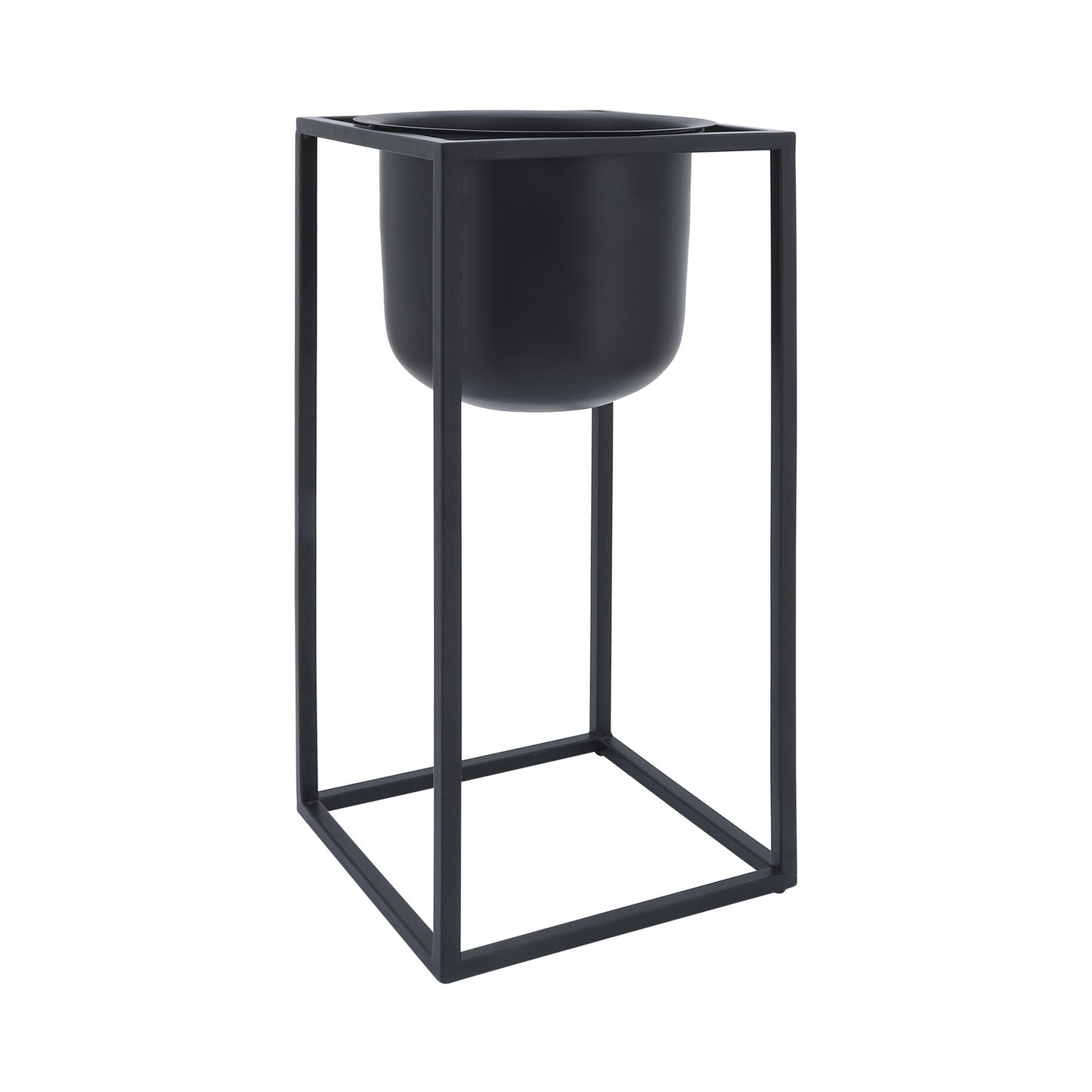 Metal, S/2 10/12"d Planters, Black