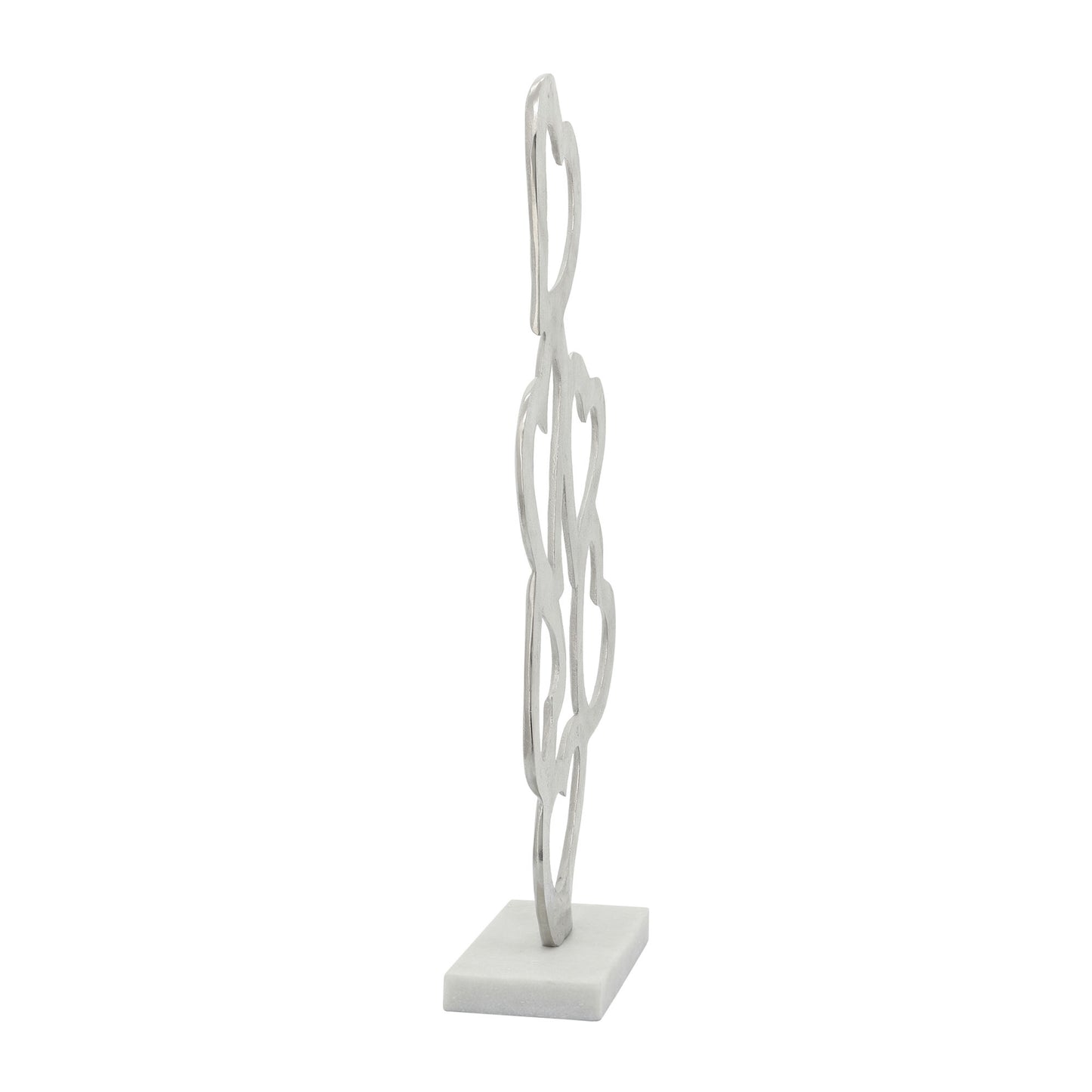 Metal, 24"h Hearts Deco, Silver