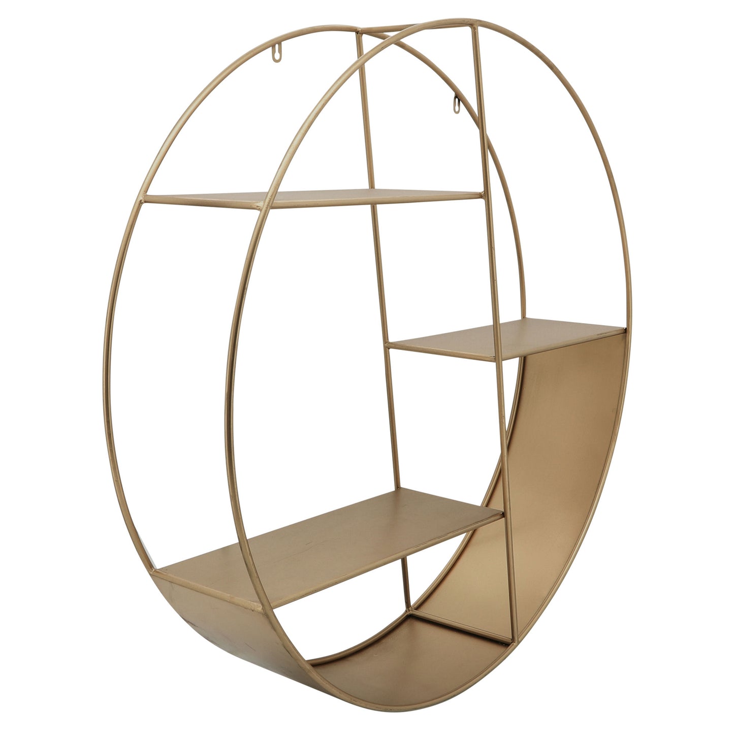 Metal, 32" 4-layered Round Shelf, Gold