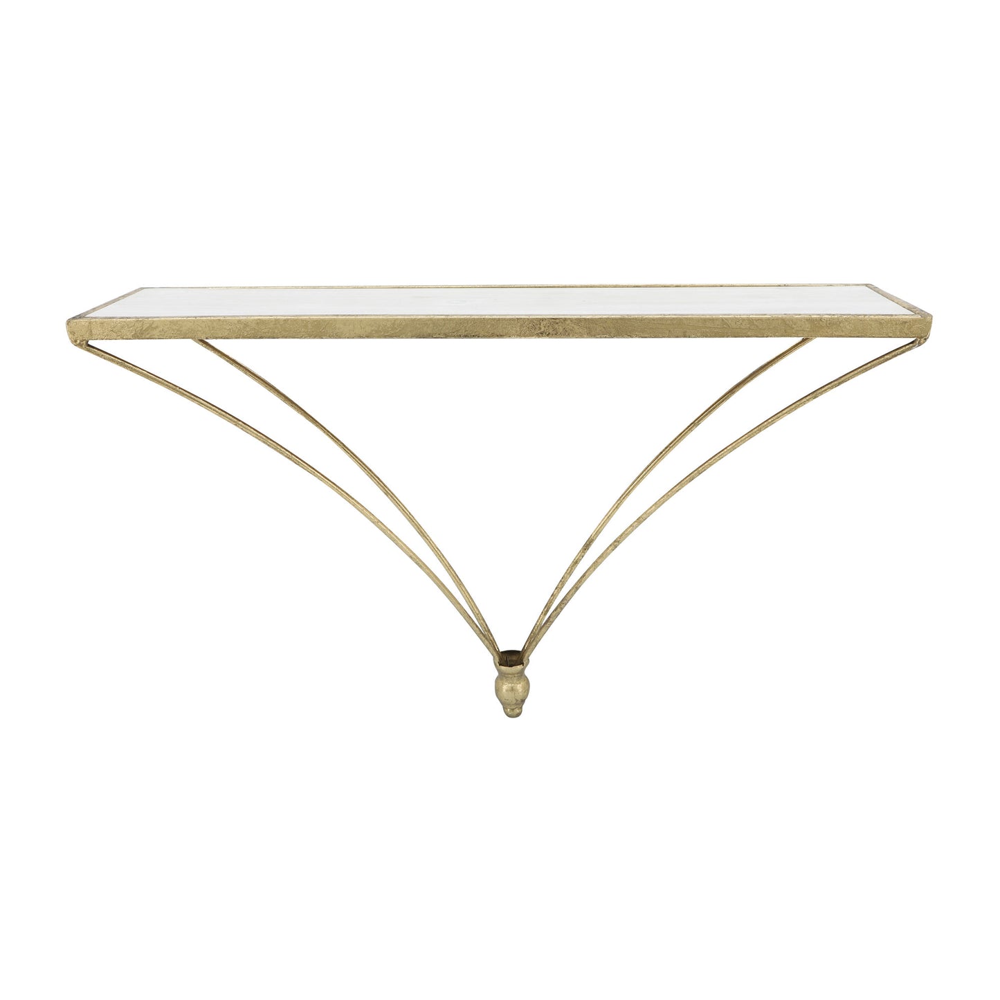 Metal/wood, 13"h Nabla Wall Shelf, White/gold