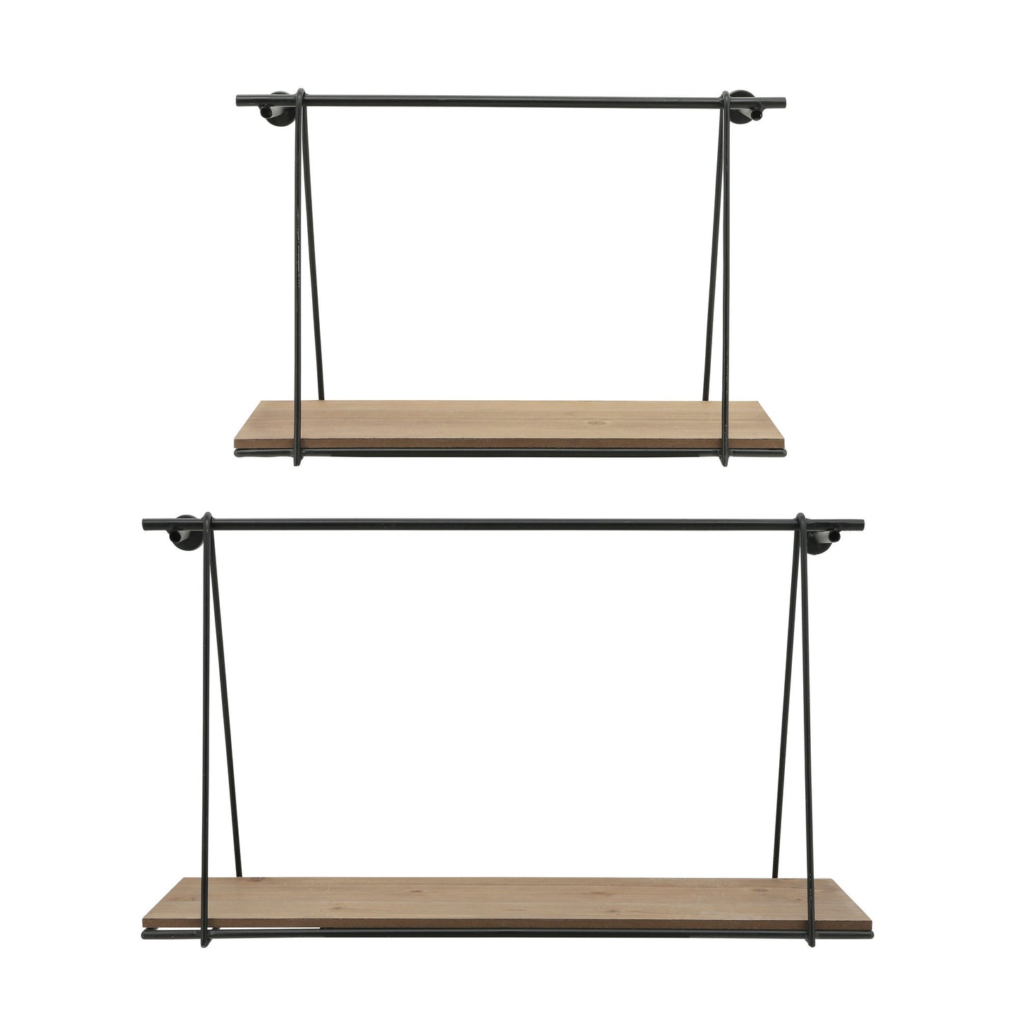 Metal/wood, S/2 12/14"h Swing Like Wall Shelves, B