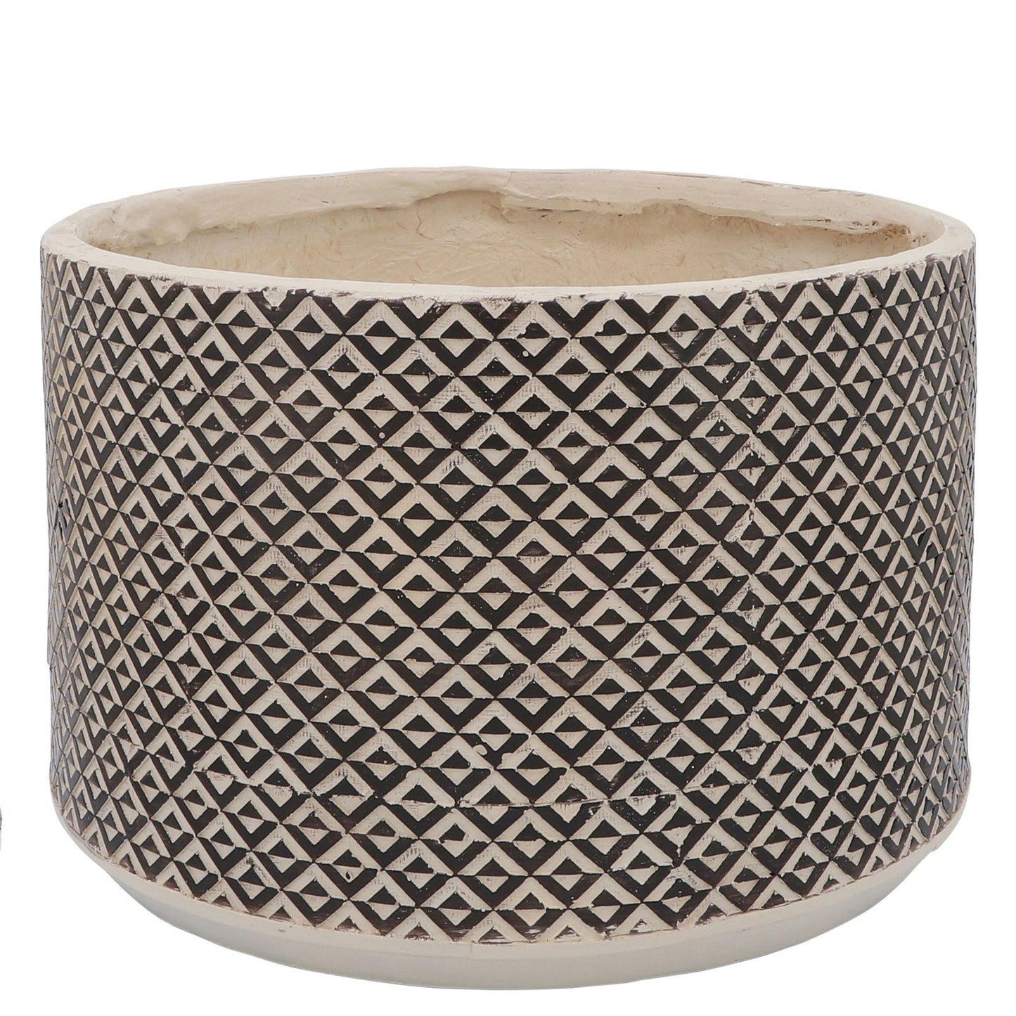 Resin, S/2 10/13"d Tribal Planters, Brown