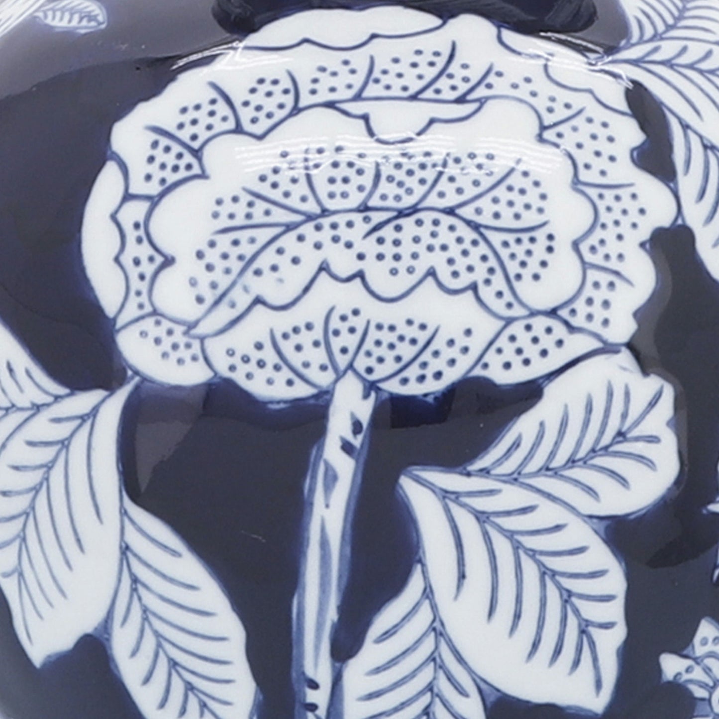 Cer, 9"h Flower Vase, Blue/white