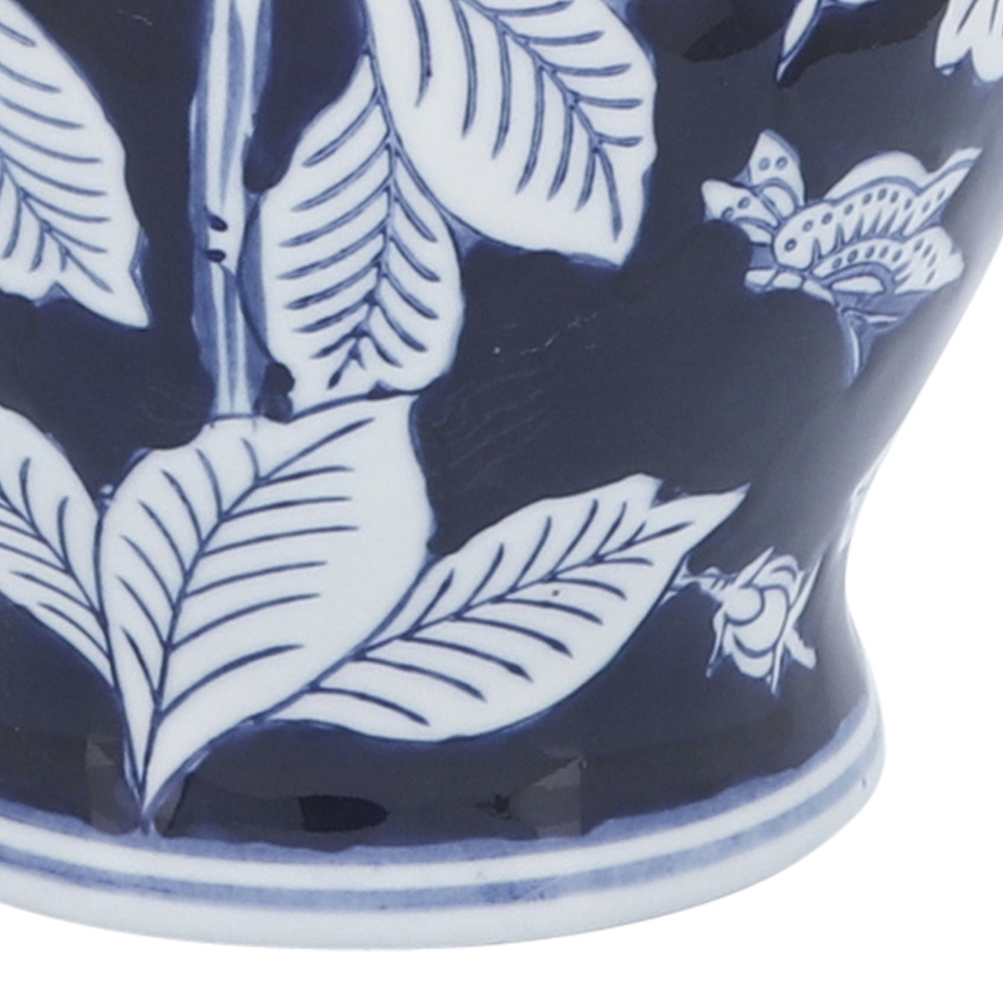 Cer, 9"h Flower Vase, Blue/white