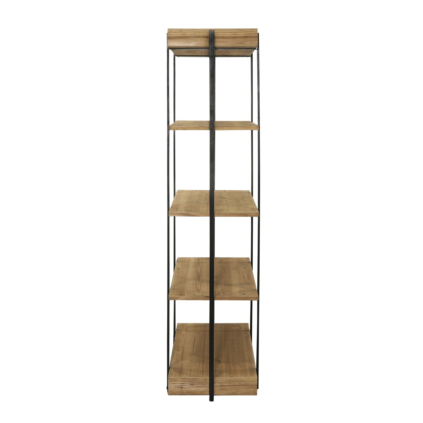 Wood/metal, 68"h 5-layered Shelf, Brown/black Kd
