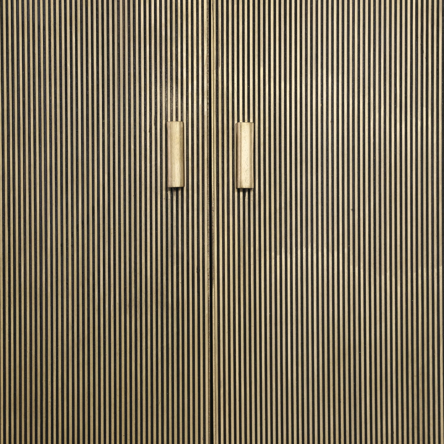Wood, 55"h 2-door Cabinet, Gold