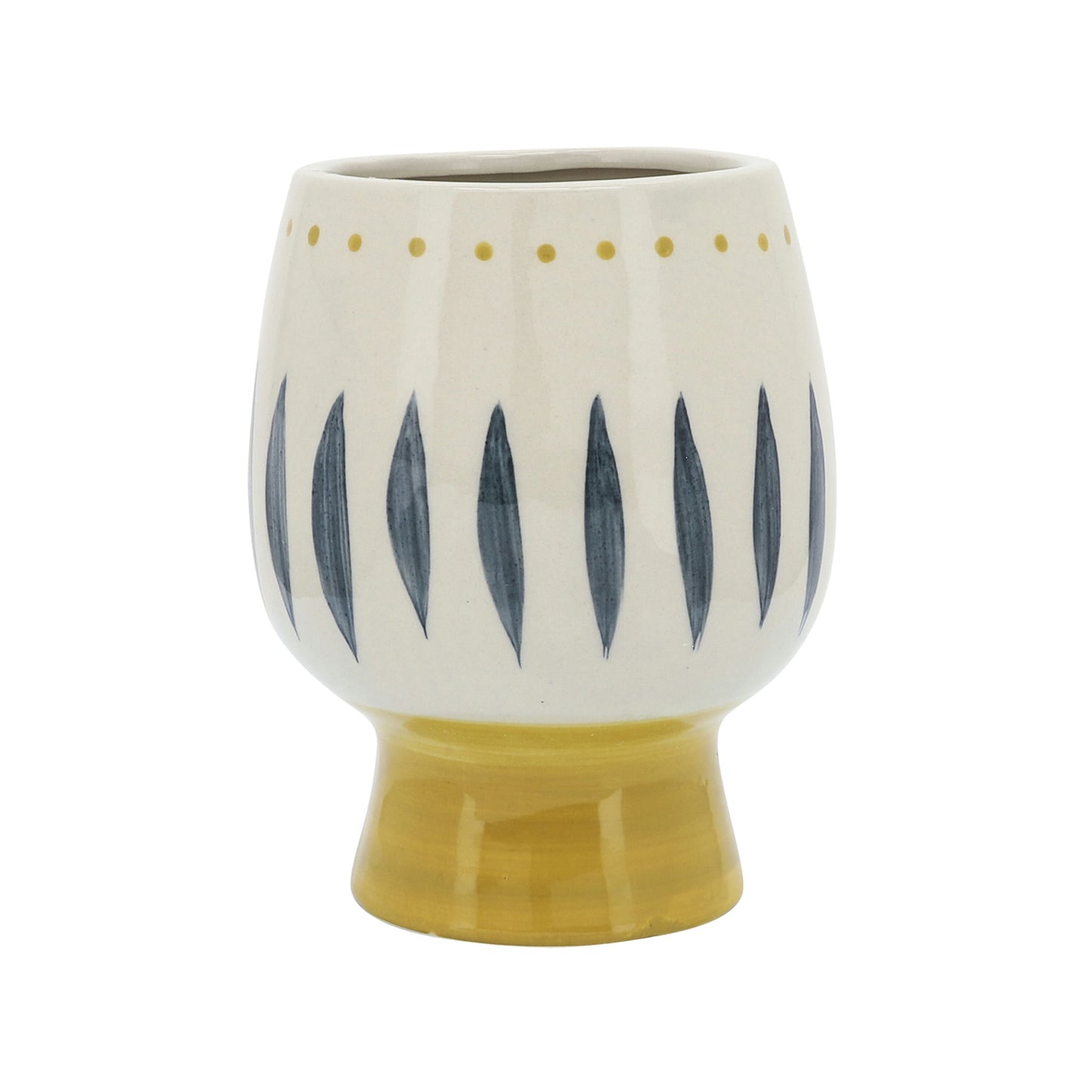 Cer, 6"d Face Vase, Multi