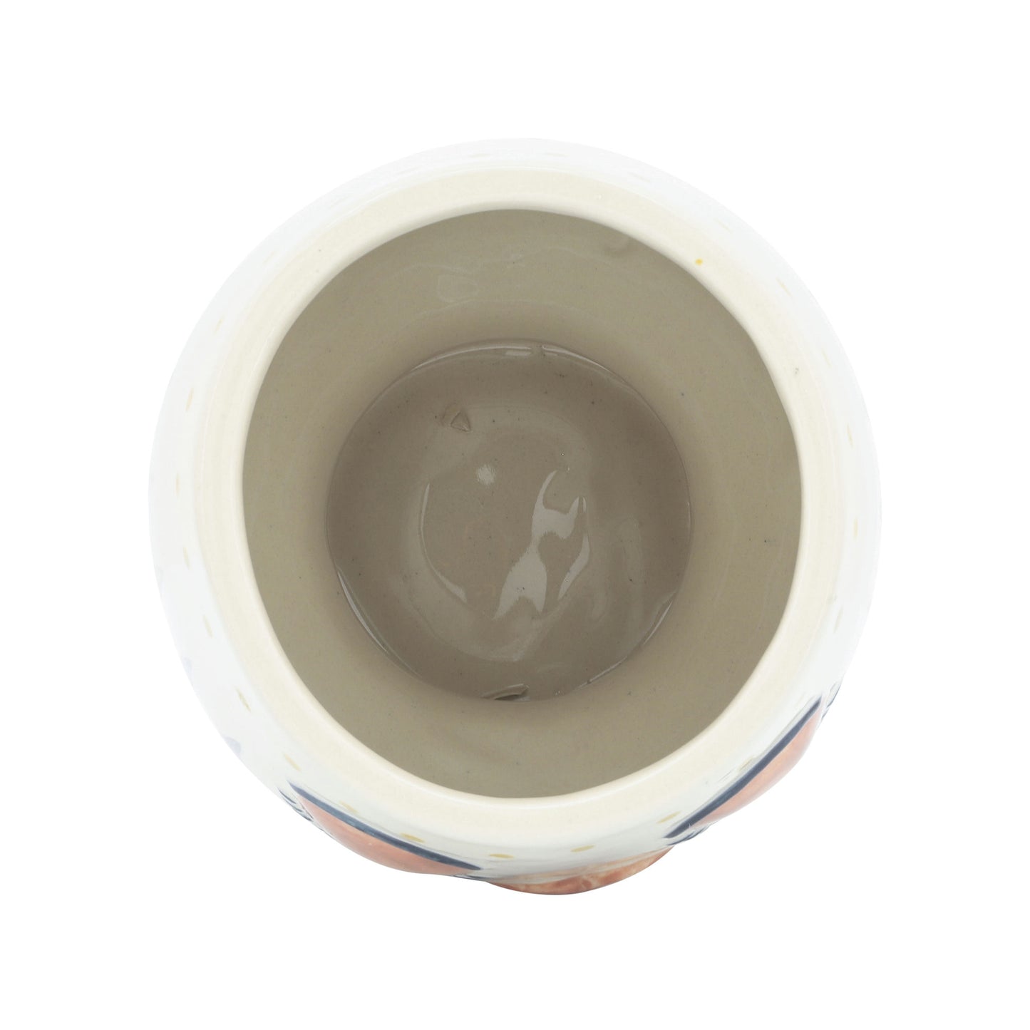 Cer, 6"d Face Vase, Multi