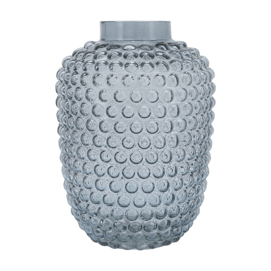 Glass, 10''h, Bubbled Vase, Grey