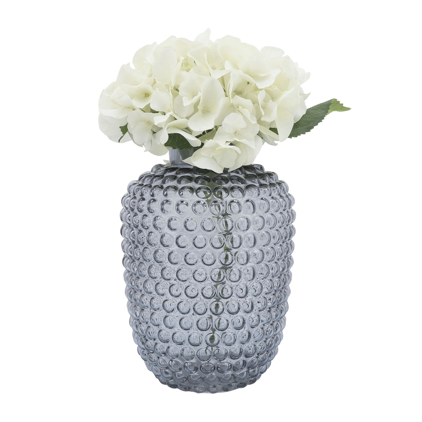 Glass, 10''h, Bubbled Vase, Grey