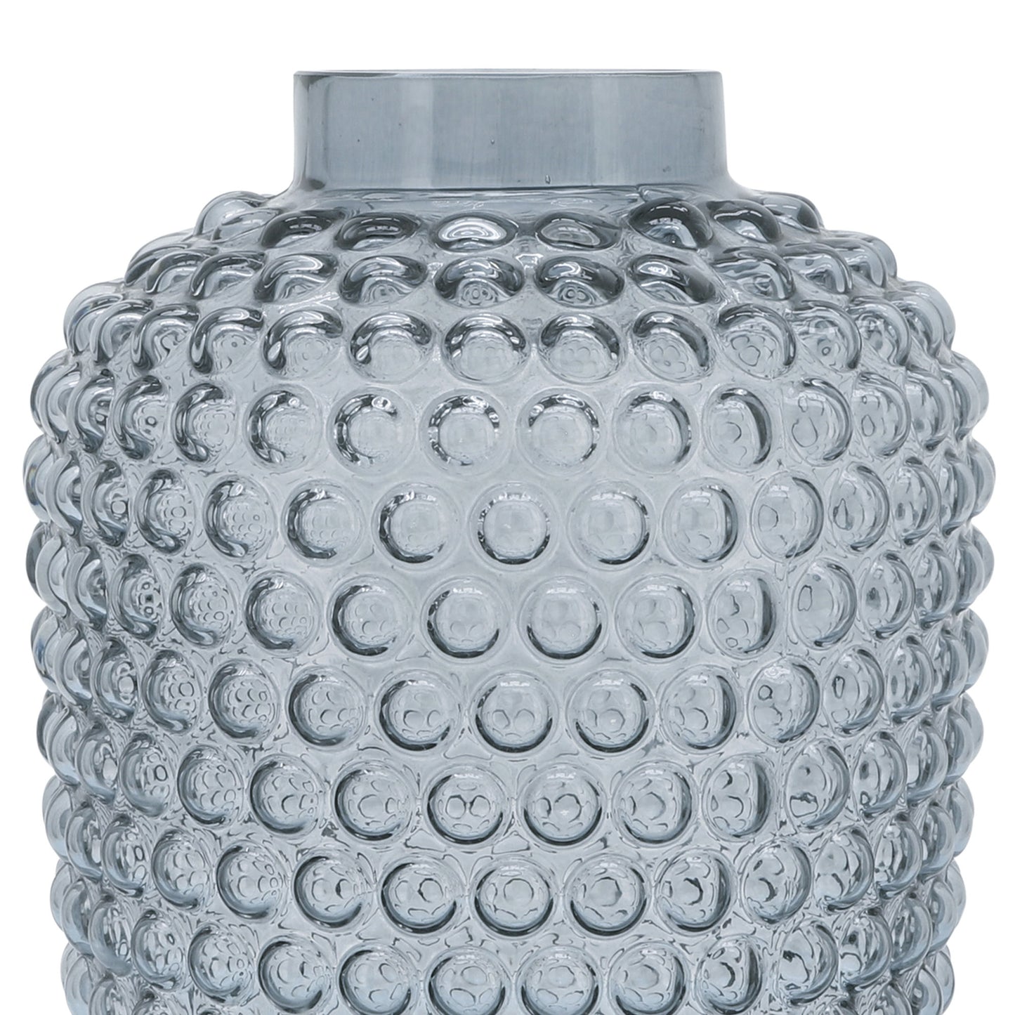 Glass, 10''h, Bubbled Vase, Grey