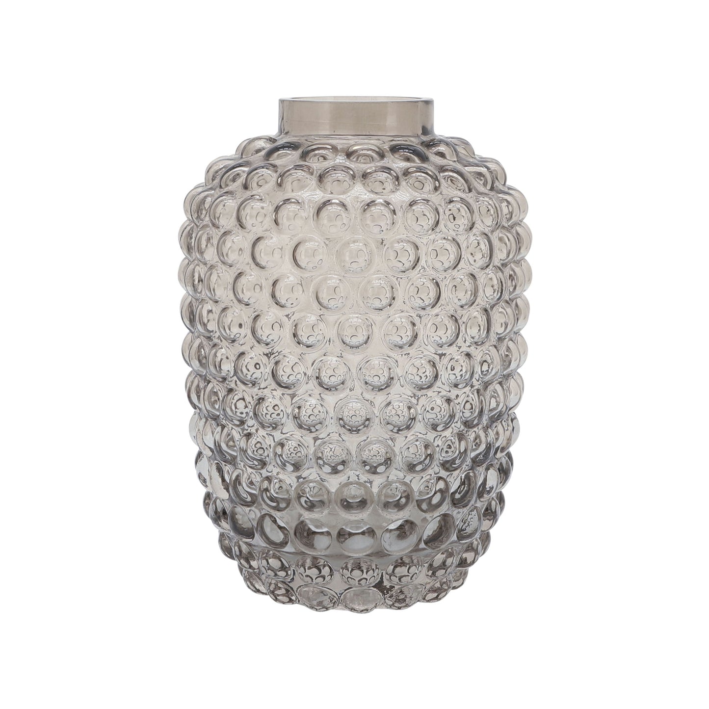 Glass, 8''h, Bubbled Vase, Brown