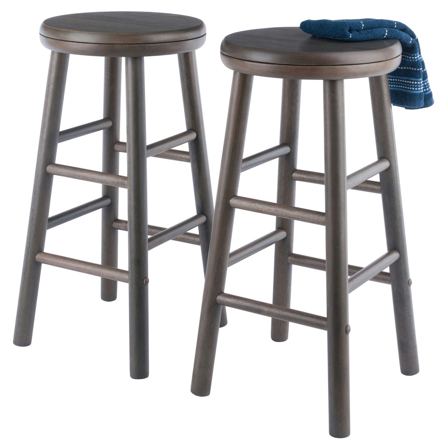 Shelby 2-Pc Swivel Seat Counter Stool Set, Oyster Gray