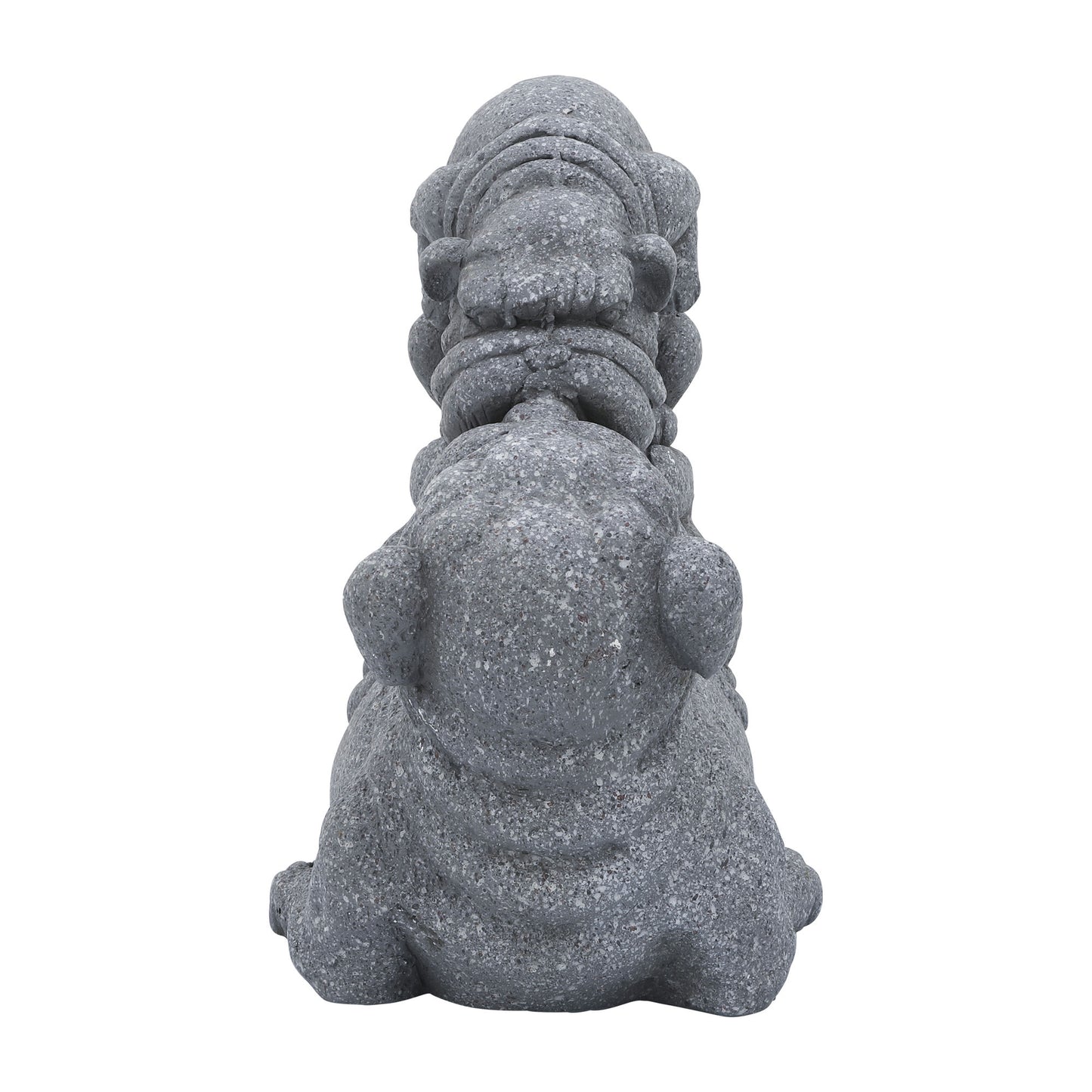 Resin, 13"h Kissing Pugs, Gray