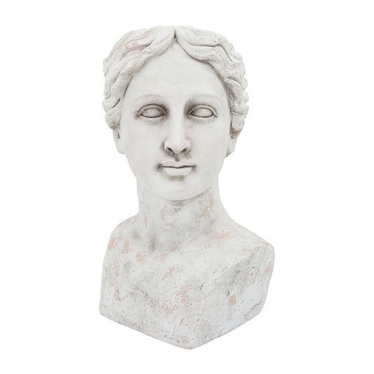 Resin, 18"h Lady Bust Planter, Antique White