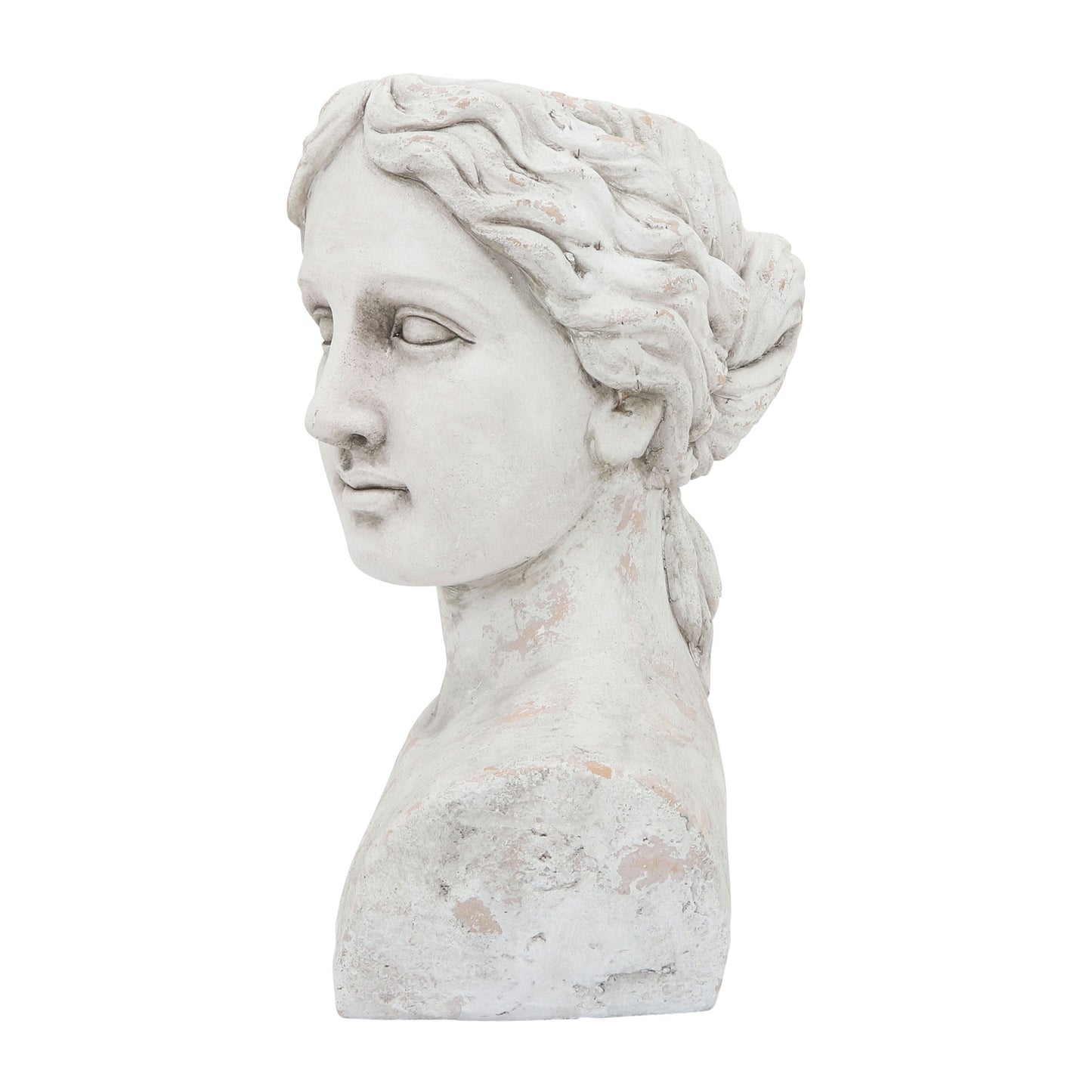 Resin, 18"h Lady Bust Planter, Antique White