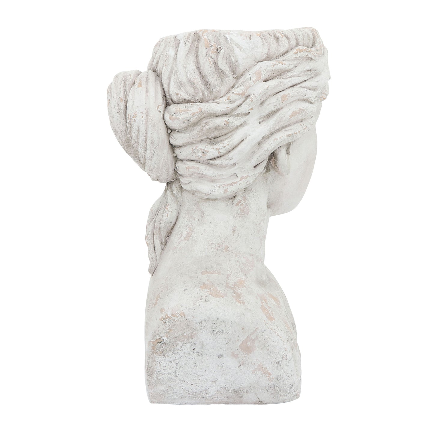 Resin, 18"h Lady Bust Planter, Antique White
