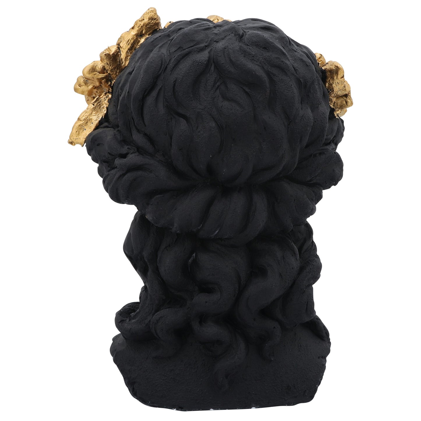 Resin, 16"h Daisies Lady Head Statue, Black/gold