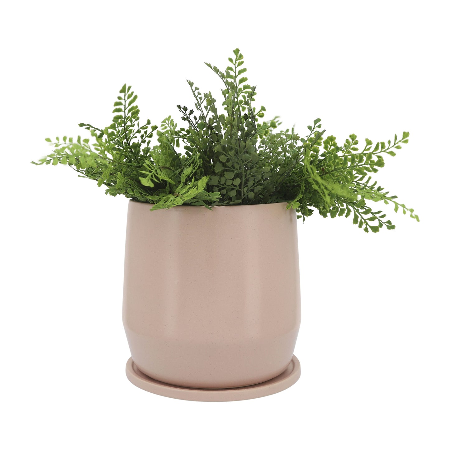 Cer, S/2 7/10"d Planters W/ Saucer, Blush