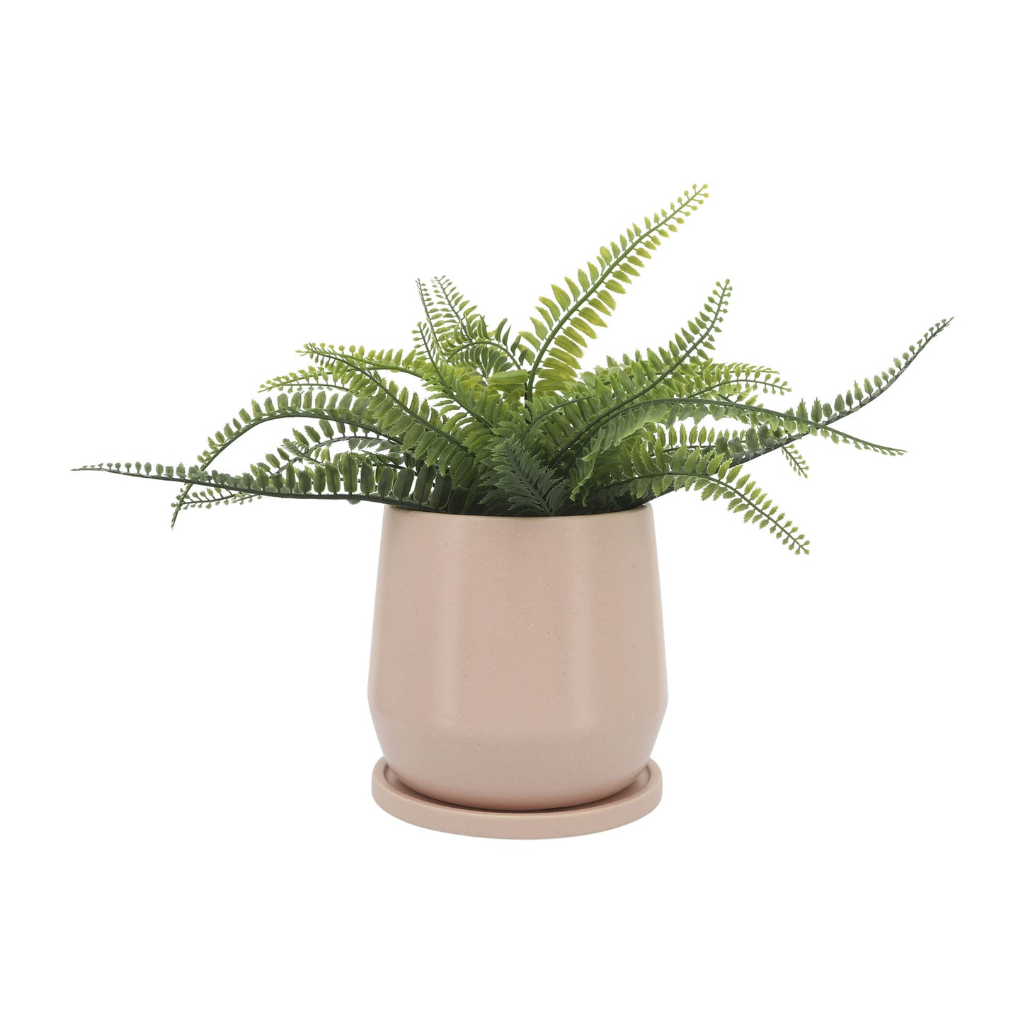 Cer, S/2 7/10"d Planters W/ Saucer, Blush