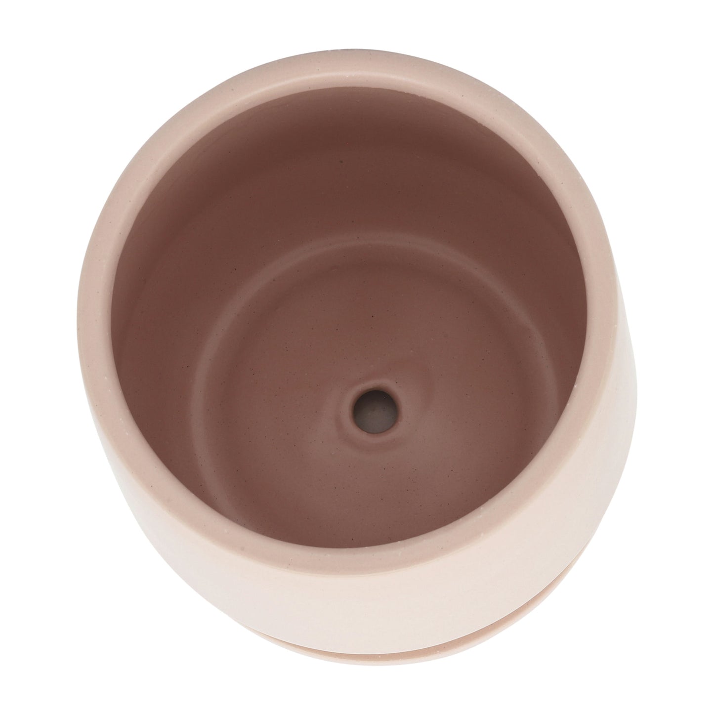 Cer, S/2 7/10"d Planters W/ Saucer, Blush