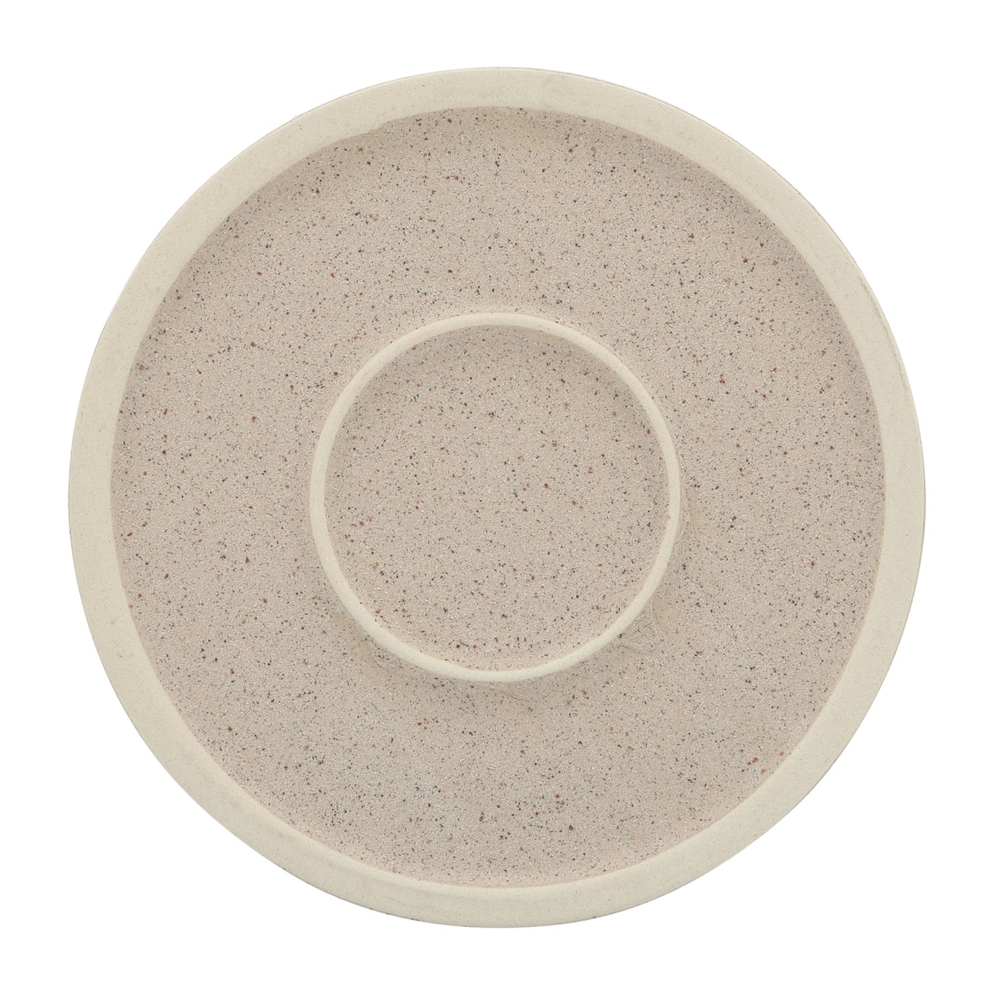 Cer, S/2 7/10"d Stripes Planters W/ Saucer, Tan