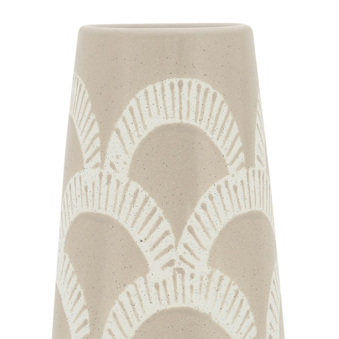 Cer, 15"h Aztec Vase, Beige