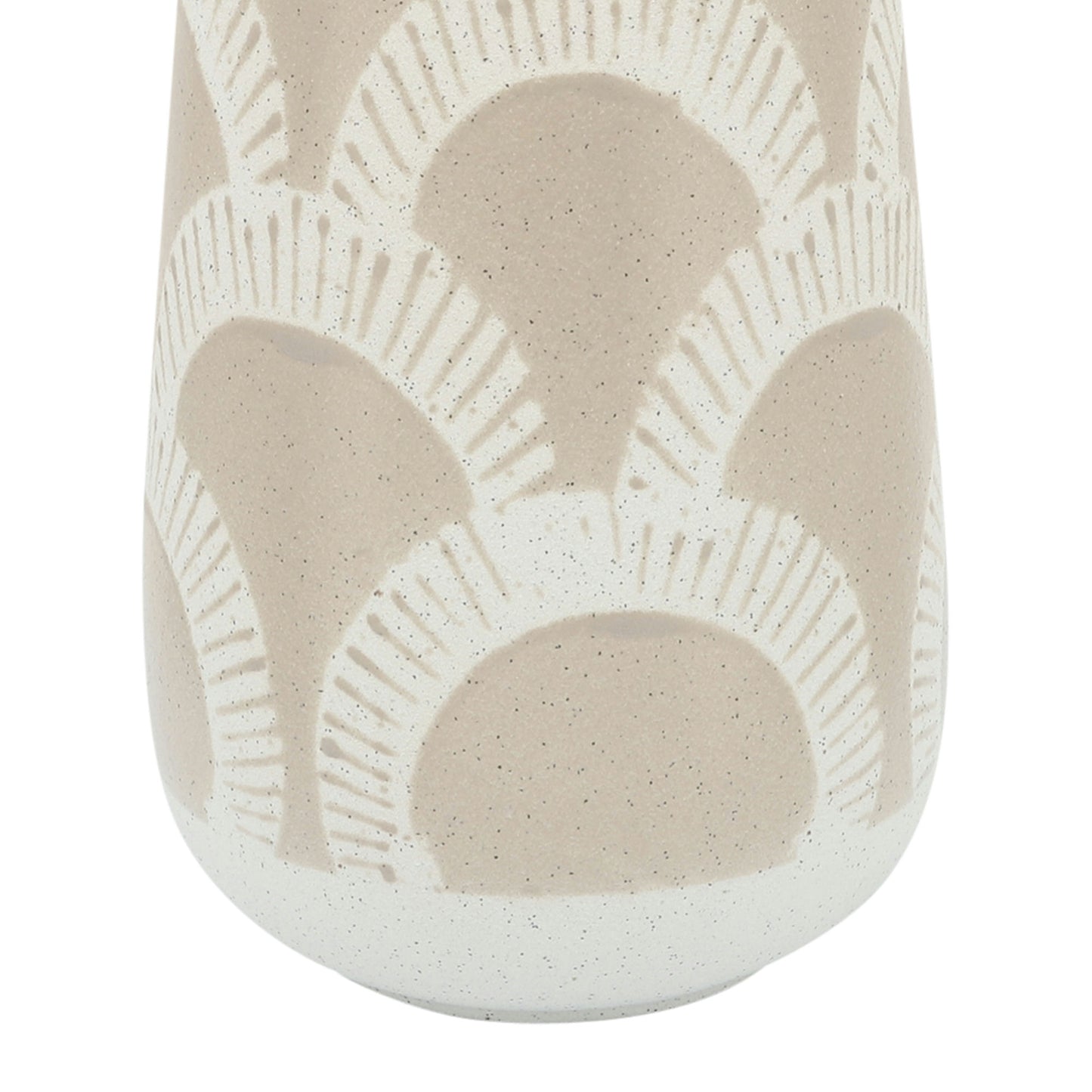 Cer, 15"h Aztec Vase, Beige