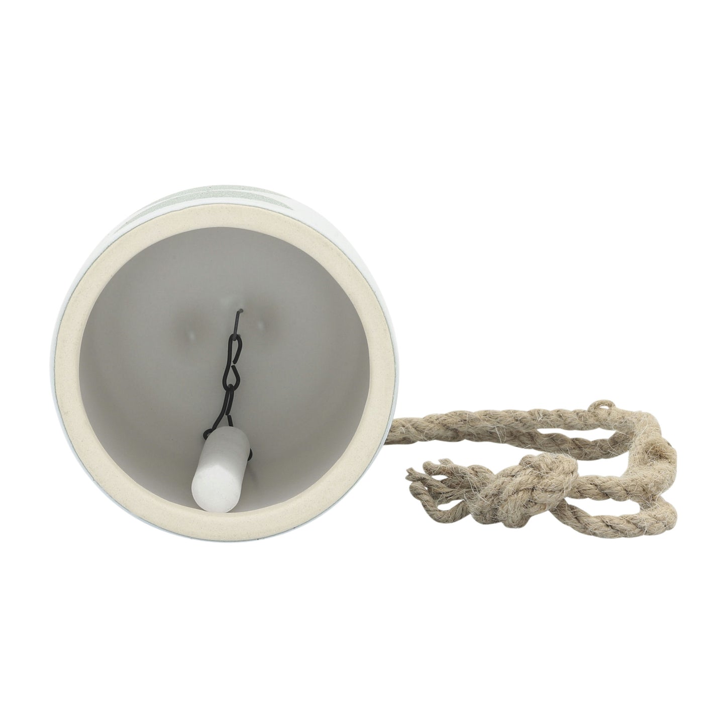Cer, 4" Hanging Bell Circles, White/green