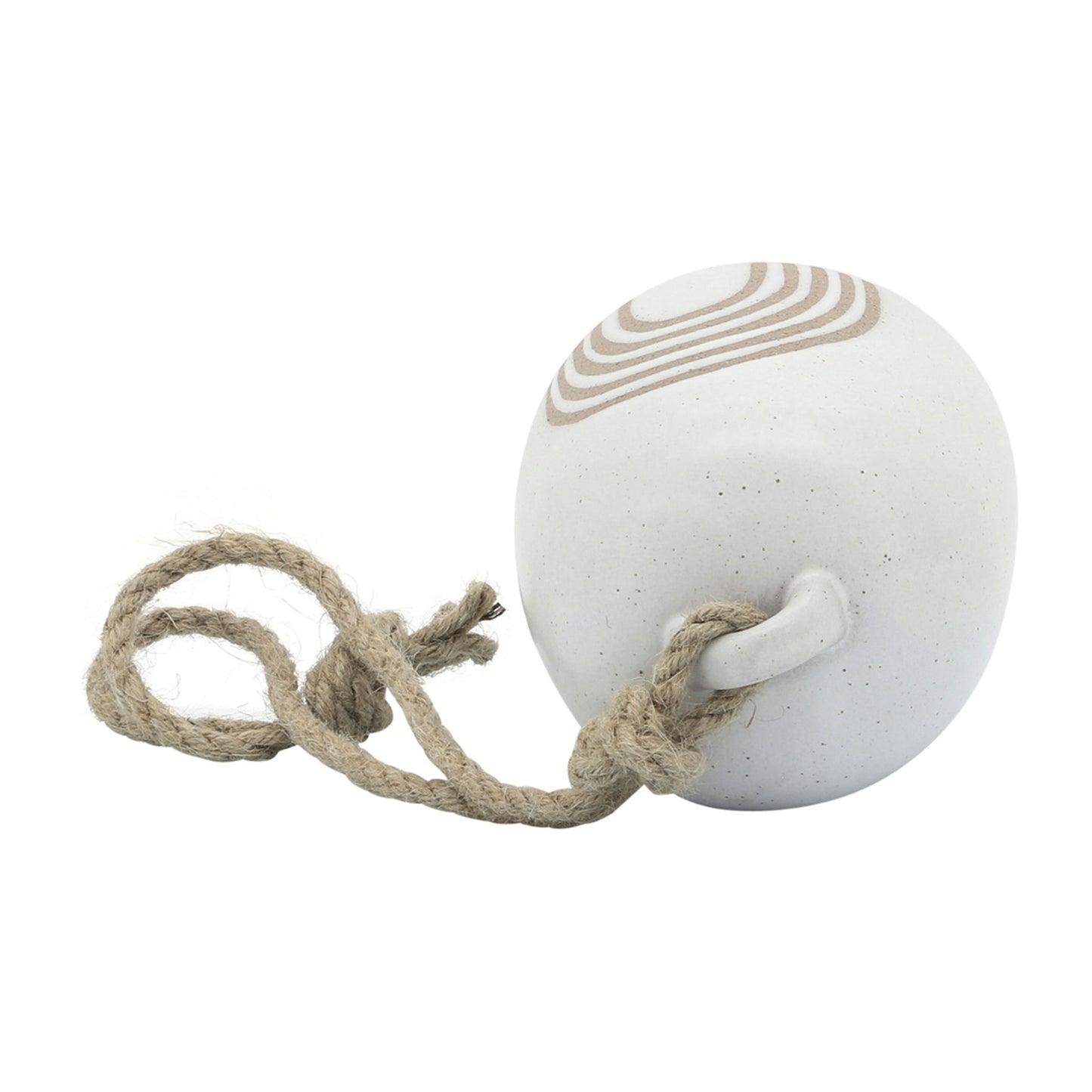 Cer, 4" Hanging Bell Rainbow, White/beige