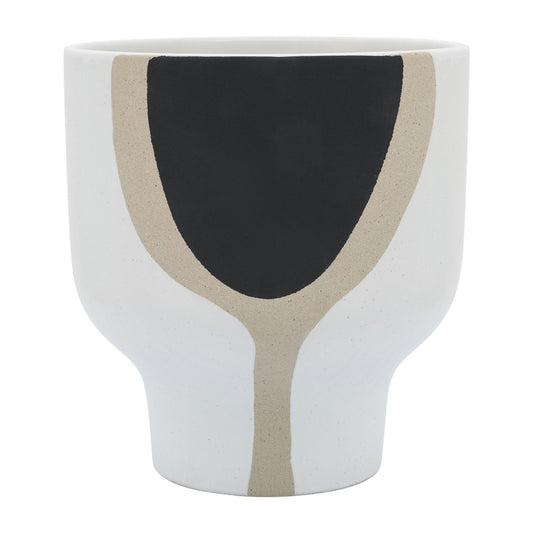 Cer, 10" Mushroom Planter, White