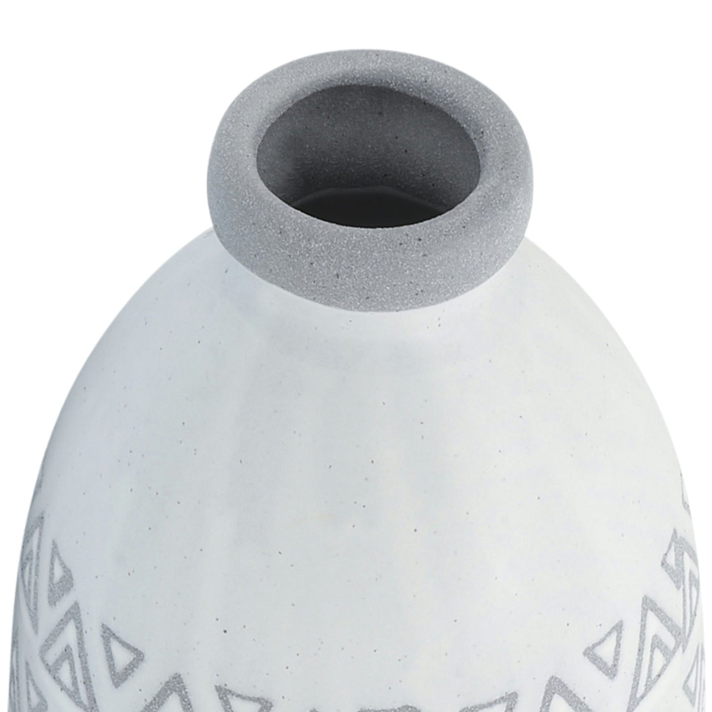 Cer, 14"h Aztec Vase, Gray