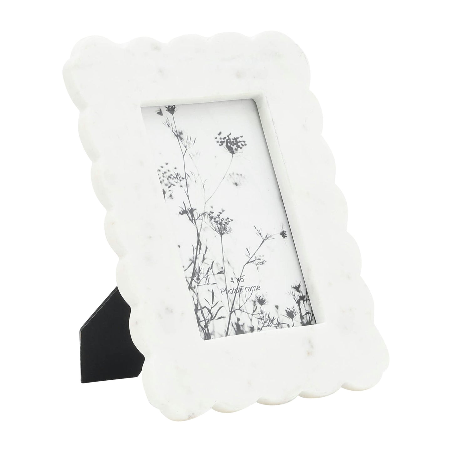 Marble, 4x6 Ribbon Crimp Photo Frame, White