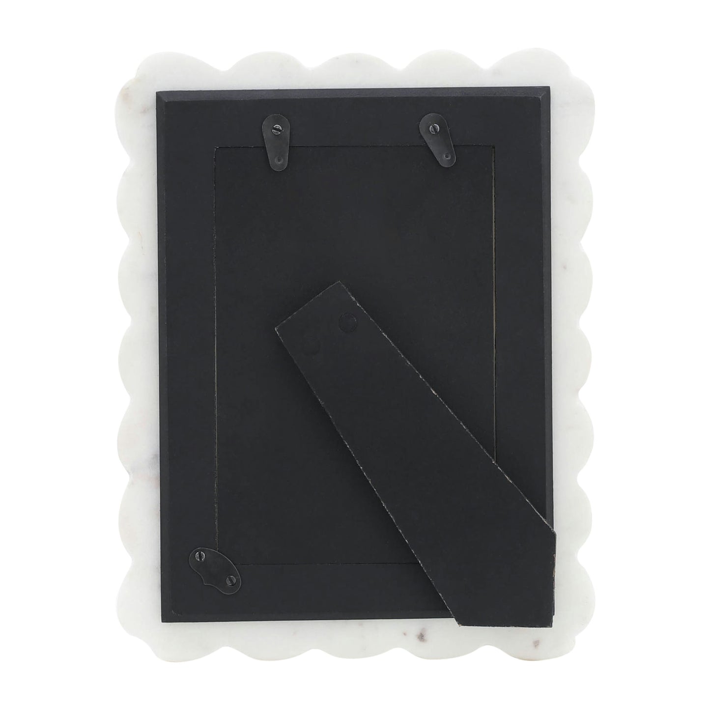 Marble, 4x6 Ribbon Crimp Photo Frame, White