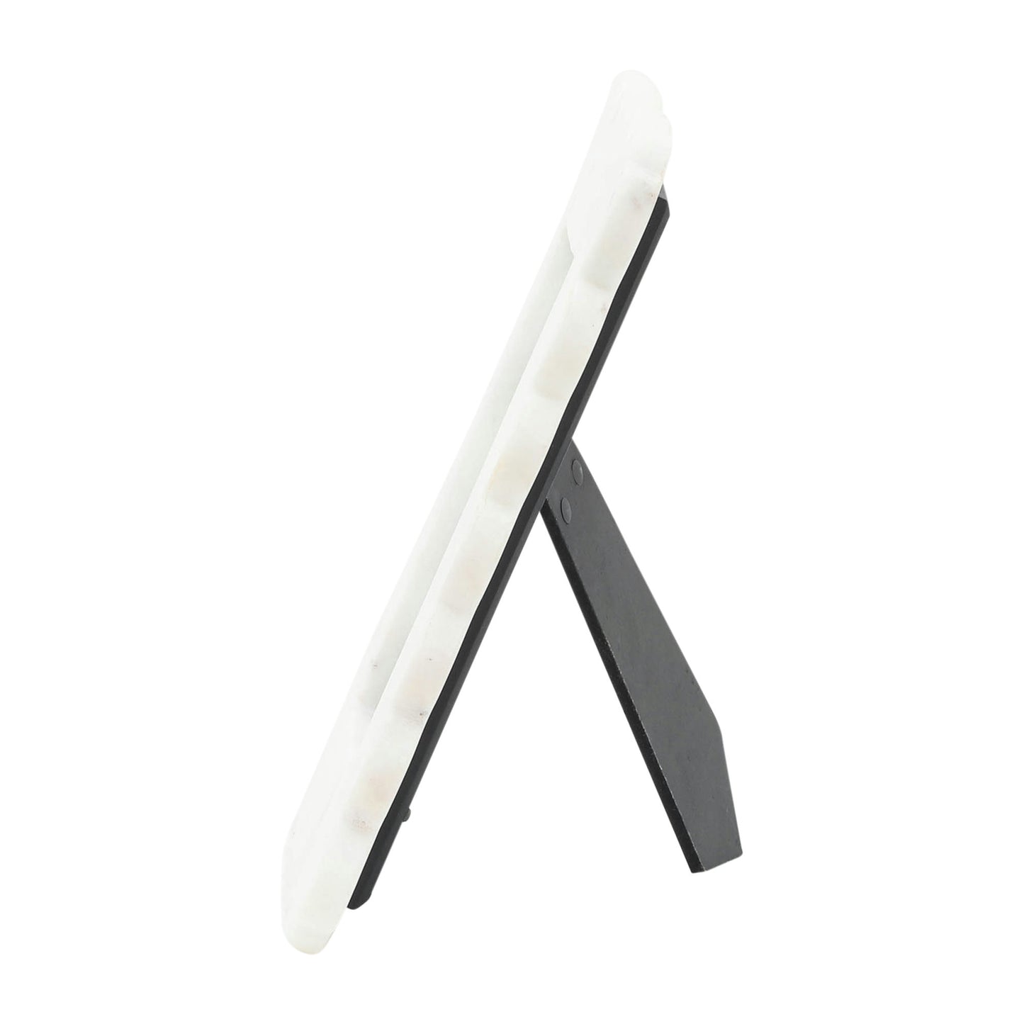 Marble, 4x6 Ribbon Crimp Photo Frame, White