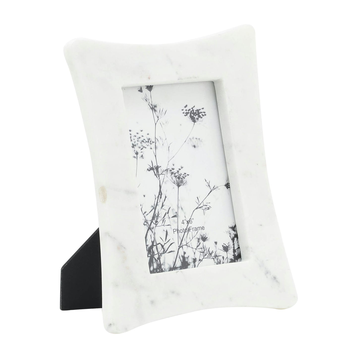 Marble, 4x6 Curved Photo Frame, White