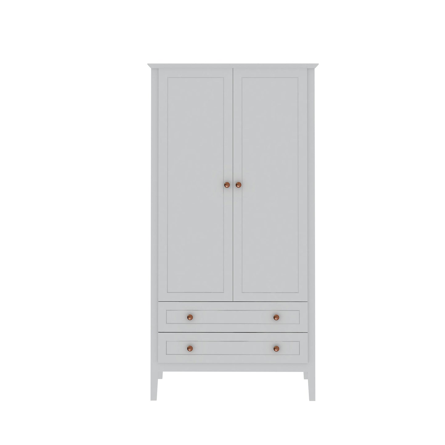 Crown Full Wardrobe with Hanging and 2 Drawers in White