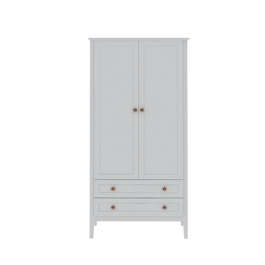 Crown Full Wardrobe with Hanging and 2 Drawers in White