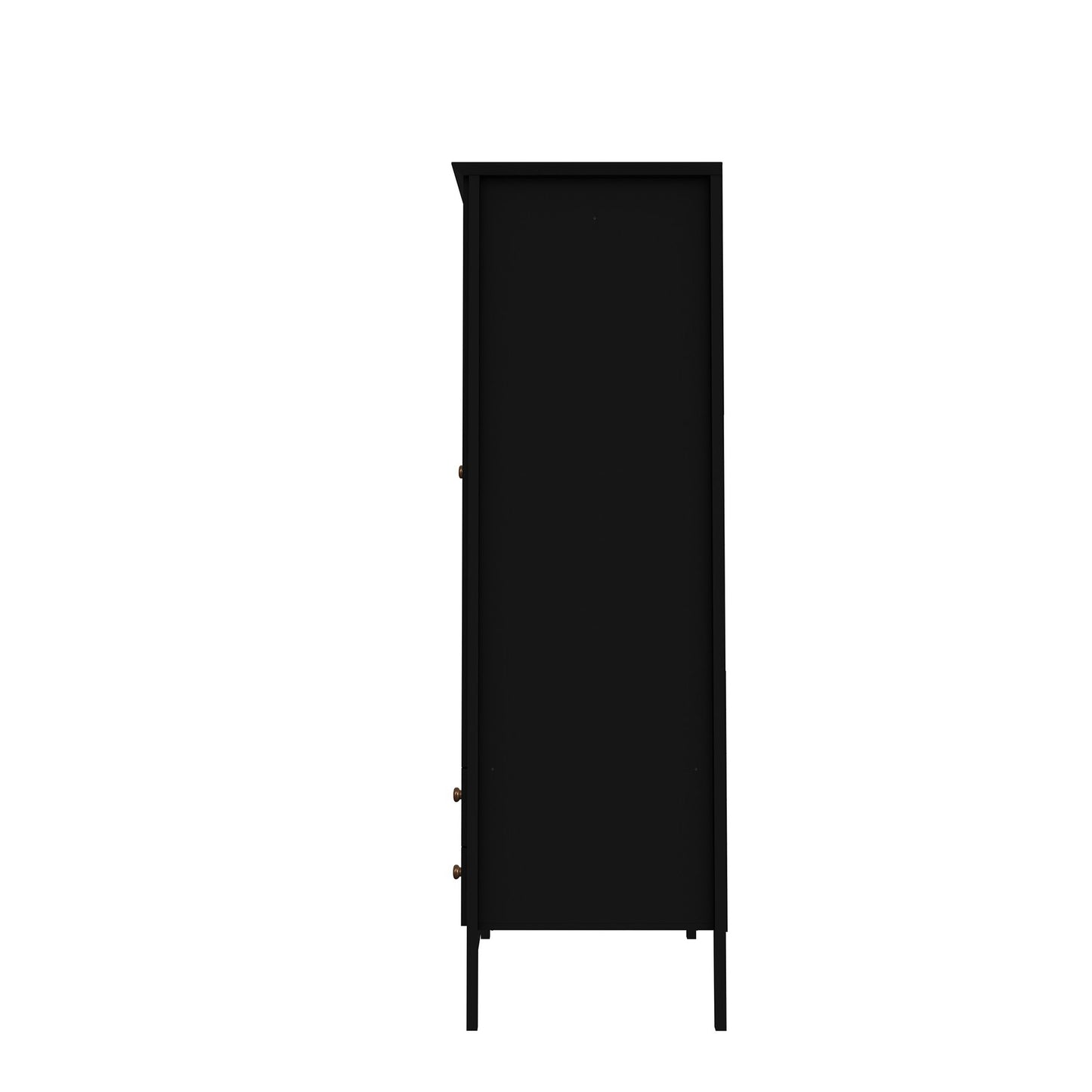 Crown Full Wardrobe with Hanging and 2 Drawers in Black