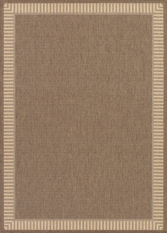 Couristan Recife Wicker Stitch Cocoa-Natural Square Rug 8'6" x 8'6"