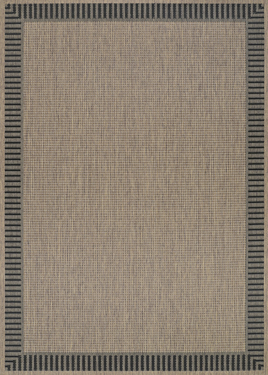 Couristan Recife Wicker Stitch Cocoa-Black Rug 8'6" x 13'