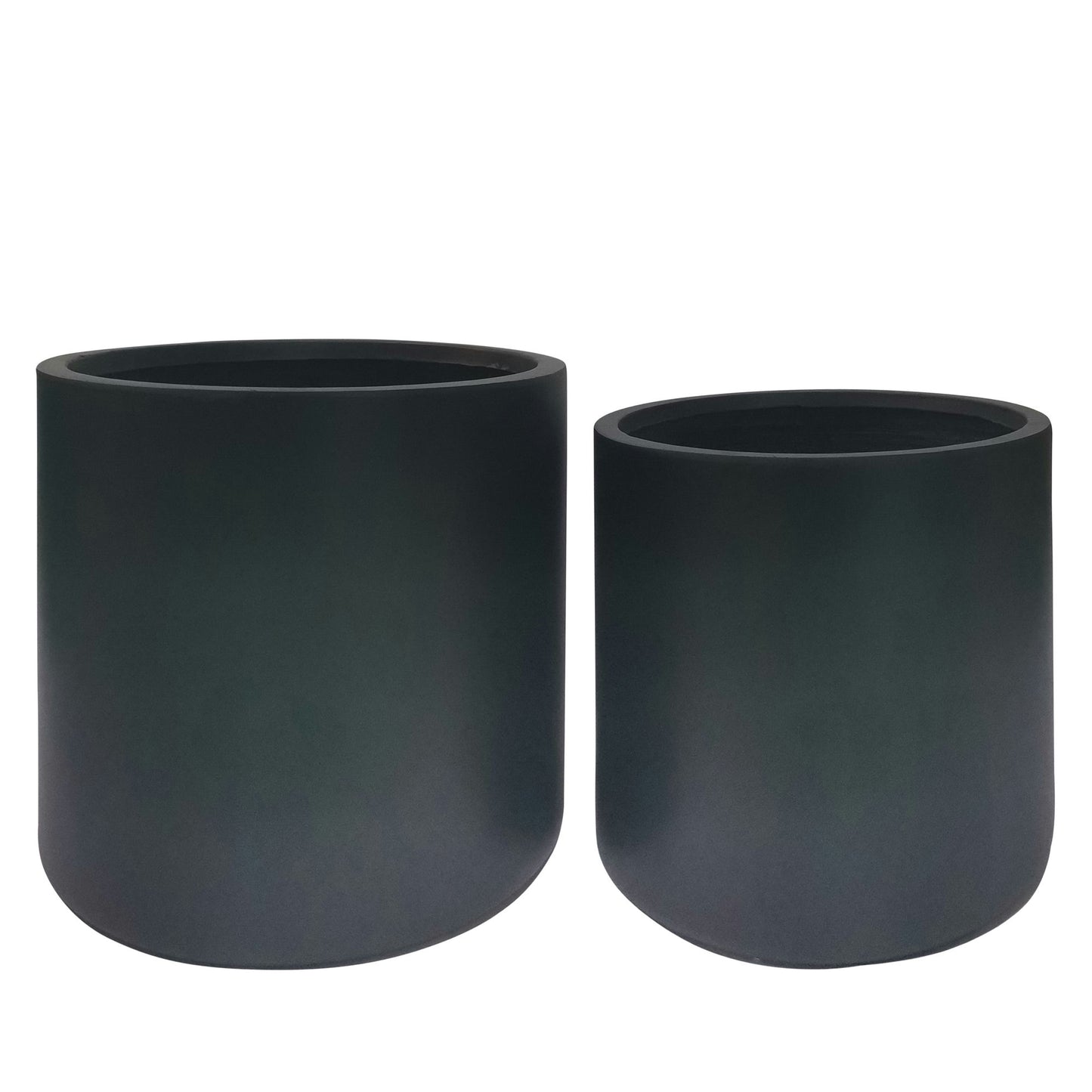 Resin, S/2 13/16"d Round Nested Planters, Black