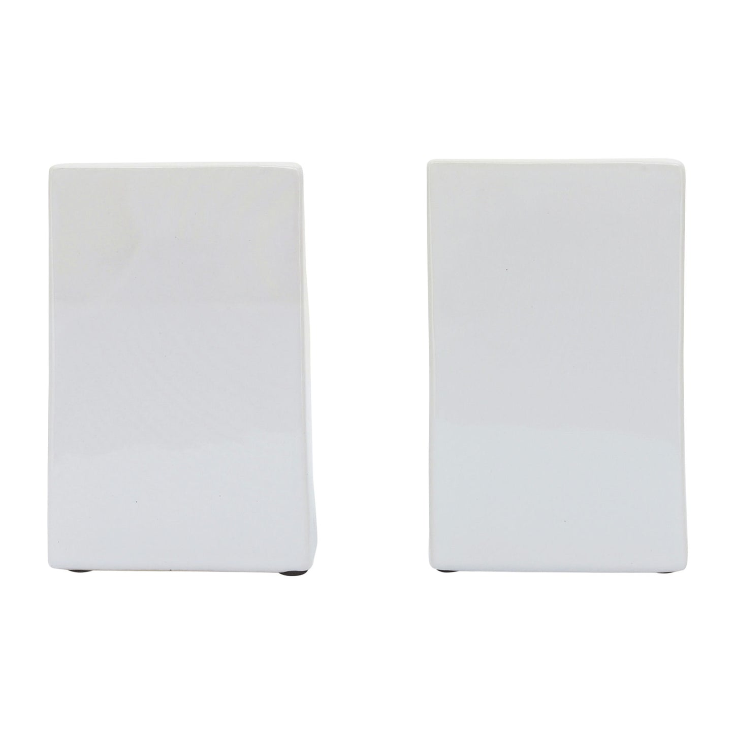 Cer, 6" Pouch Bookends, White