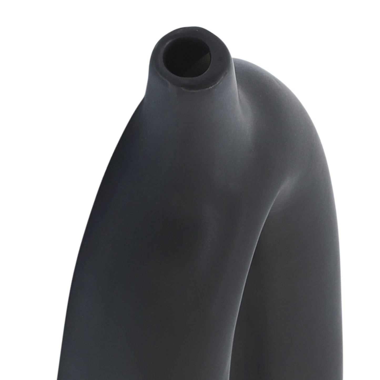 Cer, 14"h Open Cut-out Vase, Black