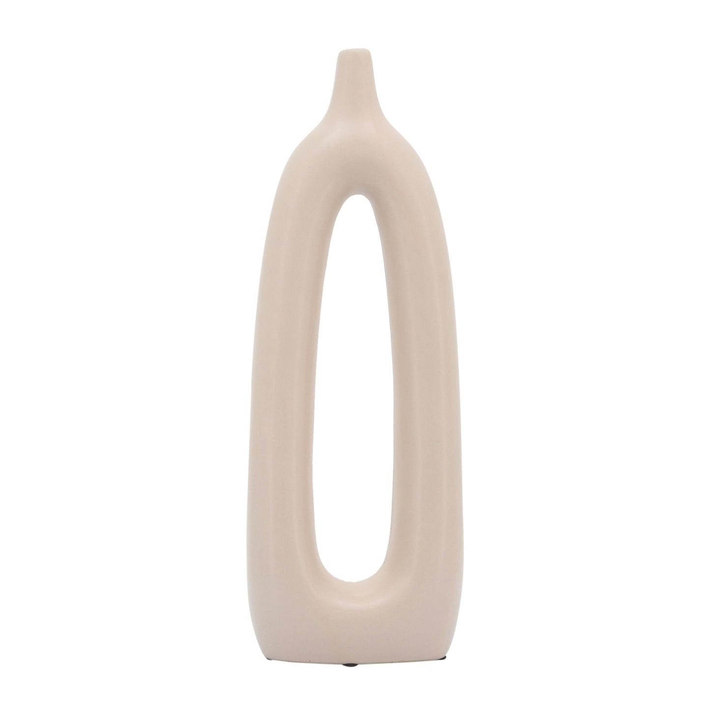 Cer, 14"h Open Cut-out Vase, Blush