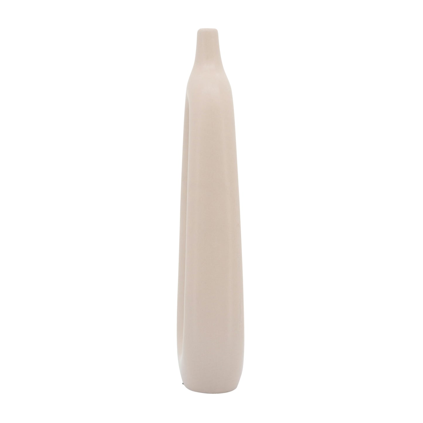 Cer, 14"h Open Cut-out Vase, Blush